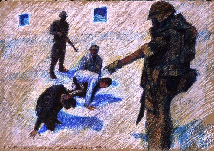 Spanish Soldiers with Iraqi Detainees